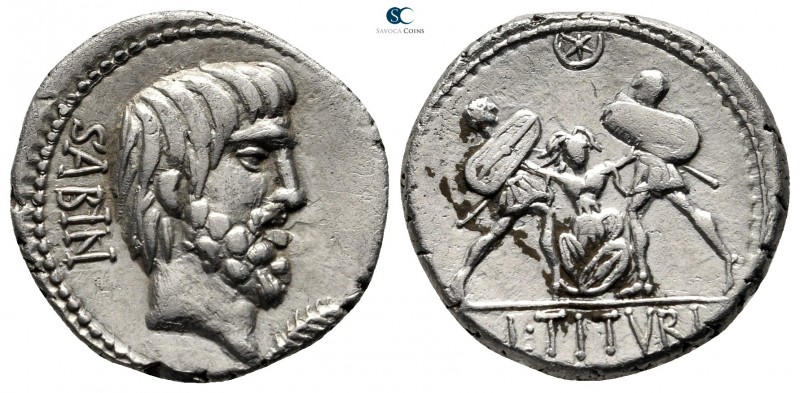 L. Titurius L.f. Sabinus 89 BC. Rome
Denarius AR

18 mm., 3,55 g.

Bearded ...