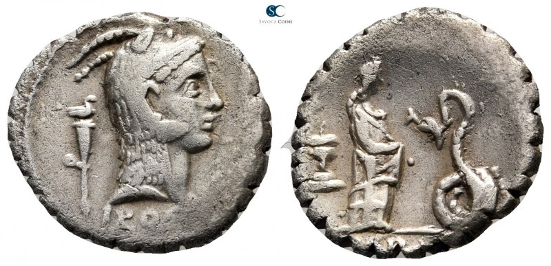 L. Roscius Fabatus 59 BC. Rome
Serratus AR

20 mm., 3,81 g.

L ROS[CI], hea...
