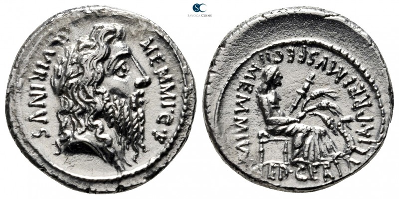 C. Memmius C.f. 56 BC. Rome
Denarius AR

18 mm., 3,58 g.

 Laureate head of...