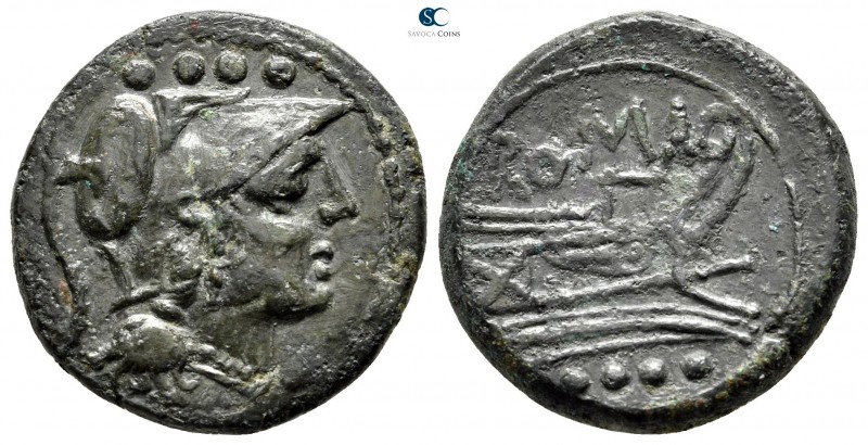 Anonymous after AD 211. Rome
Triens Æ

21 mm., 6,89 g.

Helmeted head of Mi...