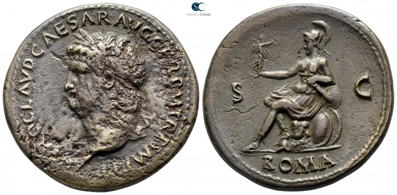 Nero AD 54-68. Rome
Sestertius Æ

35 mm., 25,08 g.

NERO CLAVD CAESAR AVG G...