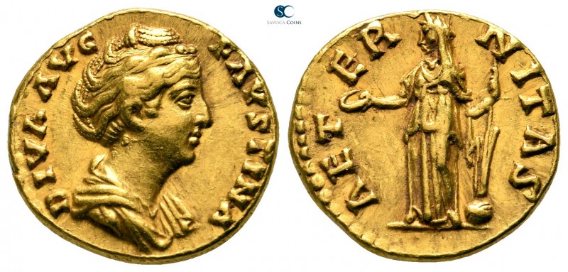 Diva Faustina I after AD 141. Rome
Aureus AV

19 mm., 6,90 g.

DIVA AVG FAV...