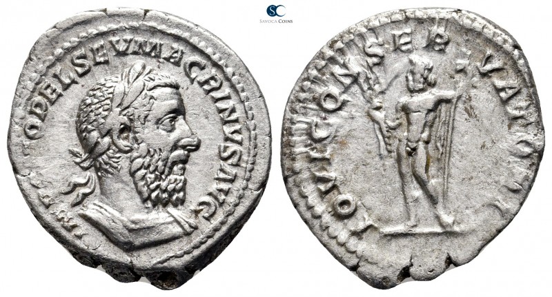 Macrinus AD 217-218. Rome
Denarius AR

22 mm., 2,97 g.

IMP C M OPEL SEV MA...