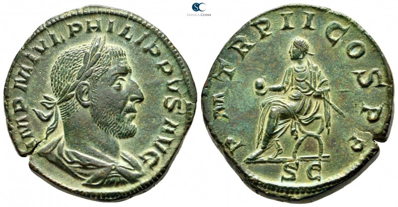 Philip I Arab AD 244-249. Rome
Sestertius Æ

30 mm., 21,97 g.

IMP M IVL PH...