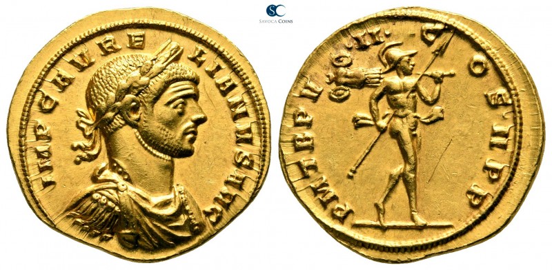 Aurelian AD 270-275. Struck AD 274. Ticinum
Aureus AV

21 mm., 6,40 g.

IMP...