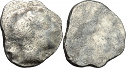 Greek Italy. Etruria, Populonia. AR 2 1/2 Units, 3rd century BC. D/ Young male head right; behind, IIC. R/ Blank. HN Italy 175. AR. g. 1.00 mm. 11.00 ...