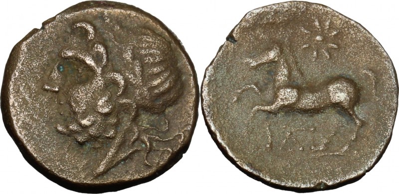 Greek Italy. Northern Apulia, Arpi. AE 17mm, 325-275 BC. D/ Head of Zeus left, l...