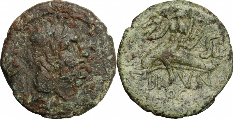 Greek Italy. Southern Apulia, Brundisium. AE Semis (semuncial standard), c. 200 ...