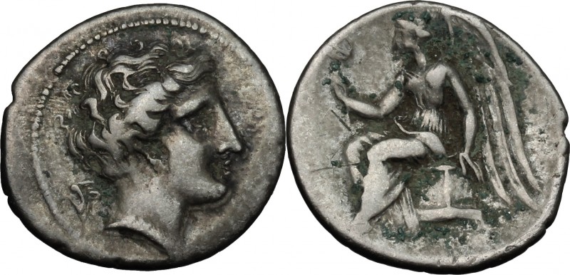 Greek Italy. Bruttium, Terina. AR Drachm, circa 300 BC. D/ Head of the nymph Ter...
