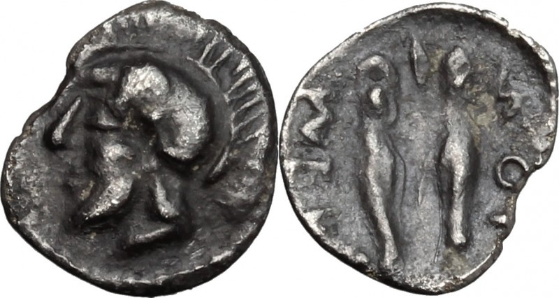 Sicily. Himera. AR Litra, 479-409 BC. D/ Helmeted and bearded head of male left....