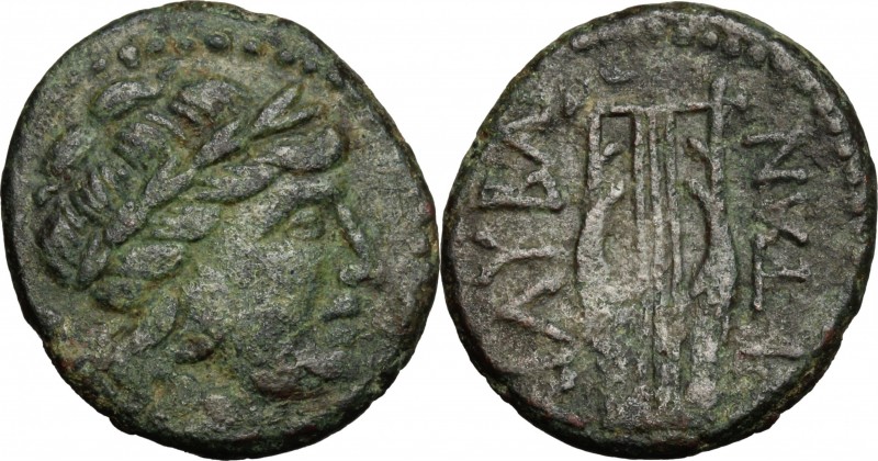 Sicily. Lilybaeum. AE 23 mm, c. 200-150 BC. D/ Laureate head of Apollo right. R/...