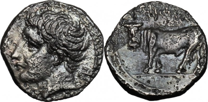 Sicily. Panormos. AR Litra, after 409 BC. D/ Head of river god left. R/ Man-head...