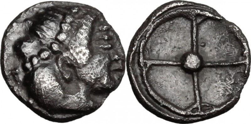 Sicily. Syracuse. AR Litra, c. 475-470 BC. D/ Diademed head of Arethusa right. R...