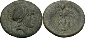 Sicily. Syracuse. Roman Rule, after 212 BC. AE 22mm. D/ Head of Ares right, helmeted. R/ Nike standing facing, preparing to sacrifice bull. CNS II, 23...
