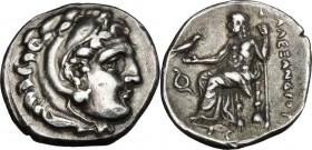 Continental Greece. Kings of Macedon. Alexander III "the Great" (336-323 BC). AR Drachm, Lampsakos mint. Struck under Philip III Arrhidaios, c. 323-31...