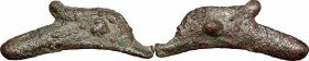 Continental Greece. Skythia, Olbia. AE dolphin shaped proto-money, 5th century BC. SNG Cop. 72. SNG BM Black Sea 361. AE. g. 1.23 mm. 23.00 VF.