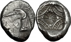 Greek Asia. Caria, Kindya. AR Hekte, 510-480 BC. D/ Head of Ketos left. R/ Incuse square with fine geometric pattern. SNG v. Aulock 2340. AR. g. 1.97 ...