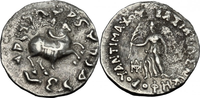 Greek Asia. Baktria, Indo-Greek Kingdoms. Antimachos II (174-165 BC). AR Drachm,...