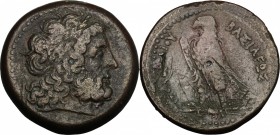 Africa. Egypt, Ptolemaic Kingdom. Ptolemy II Philadelphos (285-246 BC). AE Diobol, Alexandria mint. D/ Head of Zeus right, laureate. R/ Eagle standing...