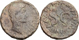 Augustus (27 BC - 14 AD). AE Hammered As, 7 BC. D/ Head right, bare. R/ Large SC surrounded by legend. RIC (2nd ed.) 431. AE. g. 11.74 mm. 26.00 F.