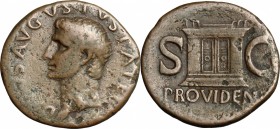 Augustus (27 BC - 14 AD). AE As, struck under Tiberius, 22-30. D/ Head left, radiate. R/ Altar enclosure. RIC (2nd ed; Tib.) 81. AE. g. 10.15 mm. 28.0...