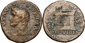 Augustus (27 BC - 14 AD). AE As, struck under Titus, 80-81 AD. D/ Radiate head left. R/ Altar enclosure. RIC (Titus) 191. AE. g. 11.00 mm. 28.00 R. Ra...
