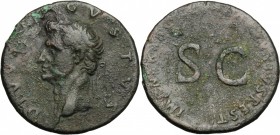 Augustus (27 BC - 14 AD). AE Dupondius(?), struck under Nerva, 98 AD. D/ Laureate head of Augustus left. R/ Legend around SC. RIC -. Cf. 135 (Sesterti...