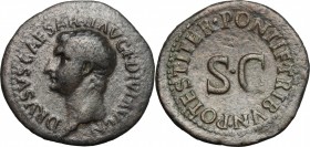 Drusus (died 23 AD). AE As, Rome mint, 21-22 AD. D/ Bare head left. R/ Legend around SC . RIC (Tib.) 45. AE. g. 10.33 mm. 32.20 VF/Good VF.