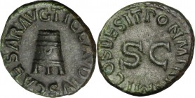 Claudius (41-54). AE Quadrans, 41 AD. D/ Modius. R/ Large SC surrounded by legend. RIC (2nd ed.) 84. AE. g. 2.77 mm. 17.00 About EF.