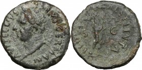 Vitellius (69 AD). AE As, Tarraco mint, 69 AD. D/ Laureate head left. R/ Libertas standing facing, head right, holding pileus and long rod. RIC 43. AE...