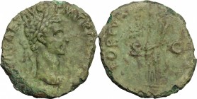 Nerva (96-98). AE As, 96-97. D/ Head right, laureate. R/ Fortuna standing left, holding rudder and cornucopiae. cf. RIC 60 or 73 or 83 or 98. AE. g. 7...