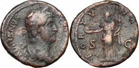 Hadrian (117-138). AE As, 134-138. D/ Head right, laureate. R/ Fortuna standing left, holding patera and cornucopiae. RIC 812d. AE. g. 10.55 mm. 25.00...