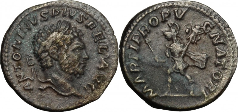 Caracalla (198-217). AR Denarius. Rome mint. Struck AD 213. D/ Laureate head rig...