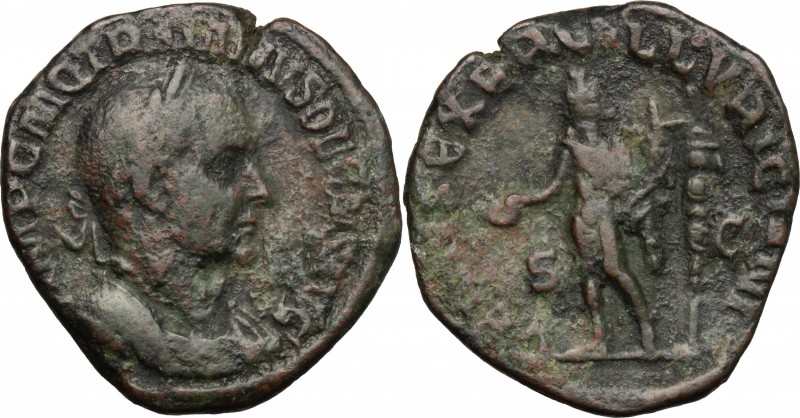 Trajan Decius (249-251). AE Sestertius. D/ Bust right, laureate, cuirassed. R/ G...