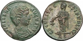 Helena, mother of Constantine I (Augusta 324-330). AE Follis, Rome mint, 324-325. D/ Bust right, diademed, draped. R/ Securitas standing left, holding...