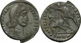 Constantius II (337-361). AE Follis, Cyzicus mint, 351-354. D/ Bust right, diademed, draped, cuirassed. R/ Soldier advancing left, spearing fallen hor...