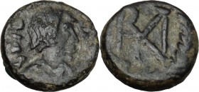 Vandals in North Africa and Sardinia. Gelimer (530-534). AE 2 1/2 Nummi, Carthage mint. D/ Bust right, diademed, draped. R/ Monogram within wreath. MI...