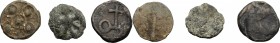 Lot of 3 PB Tesserae, Medieval period. PB. About VF-F.