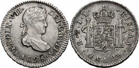 Bolivia. Fernando VII (1808-1833). AR Half Real, 1825 JL. Peirò 433. AR. g. 1.70 mm. 17.00 Toned. EF.