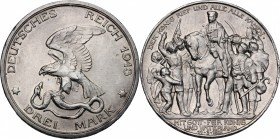 Germany. Prussia. Wilhelm II (1888-1918). AR 3 Mark, Berlin mint, 1913. KM 534. AR. g. 16.69 mm. 33.00 EF. For the 100th anniversary of the Liberation...