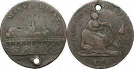 Great Britain, Scotland. AE Token for half penny 1796. D&H 28. AE. g. 8.76 mm. 30.00 Pierced at 12h. About VF.