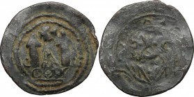Italy. Aquileia. AR Friesacher Pfennig, 1150-1200. CNA C s 6. AR. g. 1.08 mm. 19.00 Imitation of the Eriacensis-type. Toned. About VF.