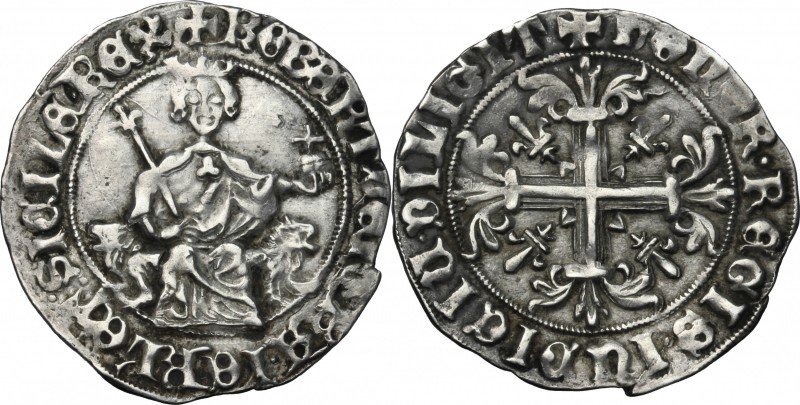 Italy. Napoli. Roberto d'Angiò (1309-1343). AR Gigliato. CNI 83. MIR 28. AR. g. ...