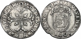 Italy. Venezia. Antonio Priuli (1618-1623). AR Scudo. CNI 27. Paolucci 16. AR. g. 31.62 mm. 41.00 Toned. Minor defect at the edge, otherwise About EF.