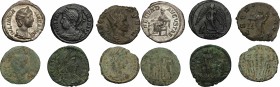 The Roman Empire. Lot of 6 unclassified coins. AR/AE. About VF:VF.