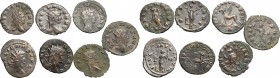 Roman Empire. Multiple lot of eight (8) unclassified BI Antoniniani of Gallienus. BI. About VF:VF.