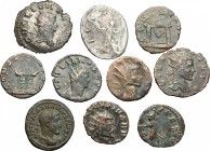 Lot of 10 unclassified BI and AE Antoniniani; including, Gallienus, Maximinus Thrax, Claudius II Gothicus and Salonina. BI-AE. F:VF.