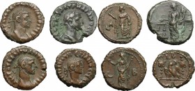 Roman Empire. Lot of 4 unclassified AE Tetradrachms, Alexandria mint; including: Aurelian, Diocletian. AE. About EF-Good VF.