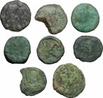 Migration Period and Byzantine Empire and. Lot of 8 unclassified small AE denominations, Ravenna mint, 5-6th century; including two broken pieces. AE....