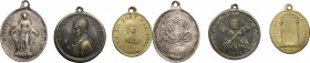 Lot of 3 Religious medals; including Pope Leo XII 1826 and one with the Virgin Mary. AE/White metal. VF:EF.